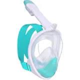 Wsobue Tauchmaske,Vollmaske Schnorchelmaske Anti-Fog Anti-Leck,180° Sichtfeld mit Sportkameras Kompatible Taucherbrilie für Erwachsene und Kinder (Weiß Grün S/M)