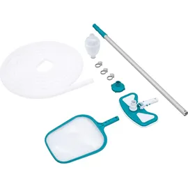 BESTWAY Bestway® Poolpflege Basis-Set AquaCleanTM mit pumpenbetriebenem Poolsauger & Kescher für Poolgrößen bis 610 cm
