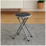 Hti-Living Klapphocker  Kunstleder 30 x 38 x 38 cm Schwarz