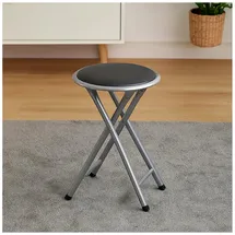 Hti-Living Klapphocker  Kunstleder 30 x 38 x 38 cm Schwarz