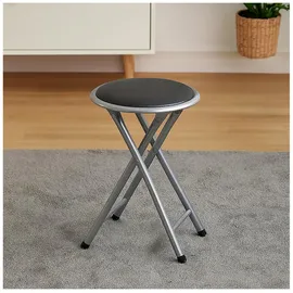 Hti-Living Klapphocker  Kunstleder 30 x 38 x 38 cm Schwarz