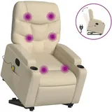vidaXL Massagesessel mit Aufstehhilfe Polyester 146 x 78 x 0 cm Beige