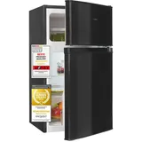 Exquisit Mini Kühl-Gefrierkombination KGC590-30-E-040E schwarz | Nutzinhalt: 85 L | Türanschlag wechselbar | Kühlschrank mit Gefrierfach klein