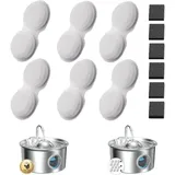 Dctrod Filter Katzenbrunnen: 12 Filter für Katzenbrunnen - 6 Kohlefilter Trinkbrunnen + 6 Schaumstofffilter - Filters Trinkbrunnen Katzen - Mehrstufige Filterung - Sauberes Wasser Bereitstellen