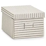 Zeller Aufbewahrungsbox Stripes 21 x 28 x 15 cm 1-tlg. beige