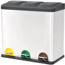 deluke Mülleimer 3 Fächer 18 l Silber