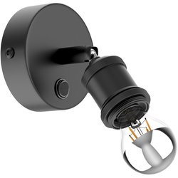 ledscom.de Wandleuchte RETRA, Schalter, schwarz matt, rund + LED Lampe 667lm warmweiß