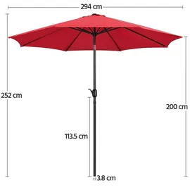 Yaheetech Ø 300 cm Rot