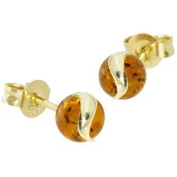 Paar Ohrstecker OSTSEE-SCHMUCK "Ostsee-Schmuck Ohrstecker Stina Ohrstecker Stina", gelb, Ohrringe, Damen, 6mm, Gelbgold 333