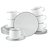 CreaTable Chef Collection Black Line Kaffeeservice 18-tlg Porzellan