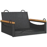 Furnicato Hängesessel Schwarz 63x62x40 cm Poly Rattan