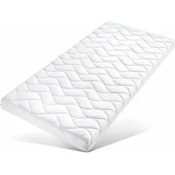 Kindermatratze JULIUS ZÖLLNER "Jan, Matratze 60x120, 70x140 cm", Baby, Gr. 1 (0 kg - 65 kg), 8cm, Polyester Bezug, Material oben: Baumwolle-Polyester Material unten: Polyester-Baumwolle, B/L: 60cm x 120cm,, weiß, Bezug (oben): 65% Polyester, 35% Baumwolle. Bezug (unten): 65% Polyester, 35% Baumwolle, Matratzen, Matratze für Babys & Kleinkinder, H1, atmungsaktiv
