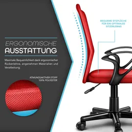 TRESKO Drehstuhl Kunststoff Rot