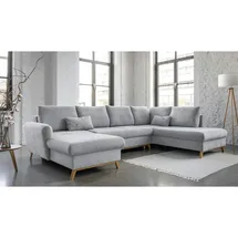 miuform Wohnlandschaft mit Schlaffunktion Scandic Lagom ¦ grau ¦ Maße (cm): B: 312 H: 90