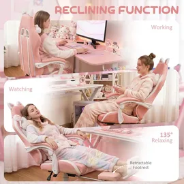 Homcom Gaming Stuhl Rosa