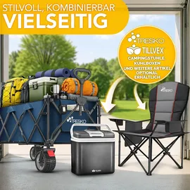 TRESKO Bollerwagen faltbar 300L mit Bremse blau