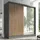 2-türig Schrank 200 cm mit Spiegel Grau