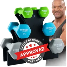 MIWEBA Gymnastikhantel-Set 1-3 kg Neopren/Vinyl grau/grün/türkis