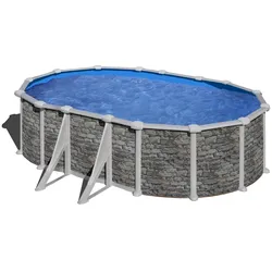 myPOOL Poolset Feeling Stone Ovalform Stahlwandbecken Gr. 1