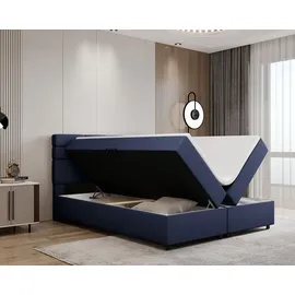 panda möbel Boxspringbett 160 x 200 cm Dunkelblau