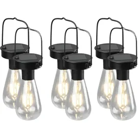meineWunschleuchte Solarleuchte Metall Ø7cm Höhe 23cm 6er Set schwarz