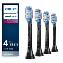 Philips Sonicare Ersatzbürsten für Premium Gum Care HX9054/95 BrushSync Technologie, Schwarz, 4 Stück