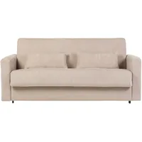 Schlafsofa 3-Sitzer mit Stoffbezug in Samtoptik Beige Matratze 13cm LETTO