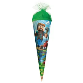 ROTH Schultüte Block Game, 35 cm, rund, Tüllverschluss