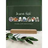 Oma & Opa Geschenk Acryltafel Foto Geschenk - Personalisierte Geschenke, Familien Geschenk, persönliches Geschenk, Fotoalbum aus Glas, Fotogeschenke, Eigenes Foto, die schönsten Oma & Opa Geschenke