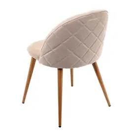 Mendler 4er-Set Esszimmerstuhl HWC-D53, Stuhl Küchenstuhl, Retro 50er Jahre Design, Stoff/Textil ~ beige