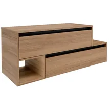Fackelmann Waschbeckenunterschrank VITA L 2 Auszüge 128,7 x 51,6 x 46,5 cm Braun