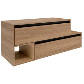 Fackelmann Waschbeckenunterschrank VITA L 2 Auszüge 128,7 x 51,6 x 46,5 cm Braun