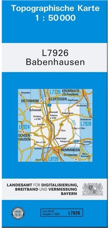 Topographische Karte Bayern / L7926 / Topographische Karte Bayern Babenhausen  Karte (im Sinne von Landkarte)