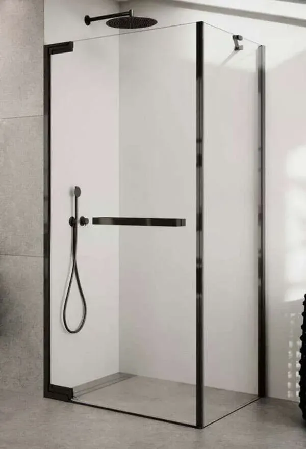 Novellini N180 G+F Seitenwand für Drehtür schwarz.. - Duschkabine