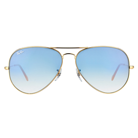Ray Ban Aviator Large Metal RB3025 001/3F 58-14 polished gold/light blue gradient