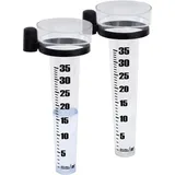 Spetebo - Regenmesser 25 cm mit Skala und Halterung - 2er Set - Niederschlagsmesser aus Kunststoff für Wetterstationen - Wassermengenmesser