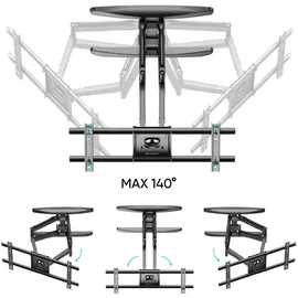 ONKRON neig- und schwenkbare TV-Halterung für 40–75 max 46 kg, schwarz M6L