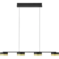 HELL höllisch gutes Licht LED Pendelleuchte MESH, LED fest integriert, Warmweiß, Tastdimmer, Stufenlos höhenverstellbar goldfarben|schwarz