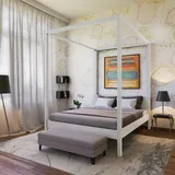le quai des affaires - Doppel-himmelbett Romance 140x190 / Weiß/ 199x147x210