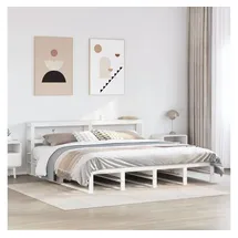 vidaXL Massivholzbett 180 x 200 cm Weiß