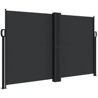 vidaXL Seitenmarkise Ausziehbar 140 x 600 cm Schwarz Polyester