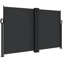 vidaXL Seitenmarkise Ausziehbar 140 x 600 cm Schwarz Polyester