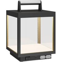 LUCANDE LED-Akkutischleuchte Cube, Alu, USB, IP54, dimmbar