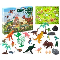 KreativeKraft Adventskalender 2023 Kinder Jungen und Mädchen Tiere Spielzeug Weihnachtskalender Kinder (Mehrfarbig Dinosaurs)