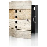 Banjado Design Schlüsselkasten Aus Edelstahl Für 10 Schlüssel 24x21,5x7cm Mit Magnetverschluss Motiv Graues Holz