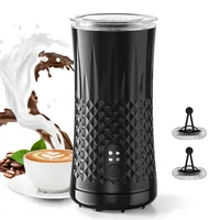 HAPPHOOH Milchaufschäumer Elektrisch, 4-in-1 Milchschäumer für Heißen & Kalten Schnell Milchschaum, 240 ml, 2 Schneebesen, Auto-Abschaltung Milchwärmer, Antihaft-Innenausstattung für Kaffee Latte