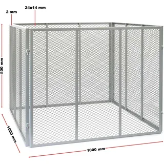 Wiltec Wiltec, Komposter + Gartensack, Komposter 100x100x80cm Gartenkomposter Metall Kompostbehälter Biokompost 800 l)