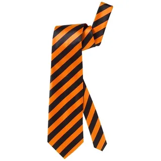 W WIDMANN MILANO Party Fashion - Neon Krawatte aus Satin, Einheitsgröße, gestreift, Karneval und Mottoparty Accessoire, Schwarz und Orange