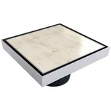 Mert Bodenablauf Fliesen komplett aus Edelstahl für Flieseneinsatz 200x200 mm, sehr flach