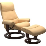 Stressless Relaxsessel STRESSLESS View Sessel Gr. Material Bezug, Cross Base Braun, Ausführung Funktion, Maße B/H/T, gelb (yellow) Lesesessel und Relaxsessel